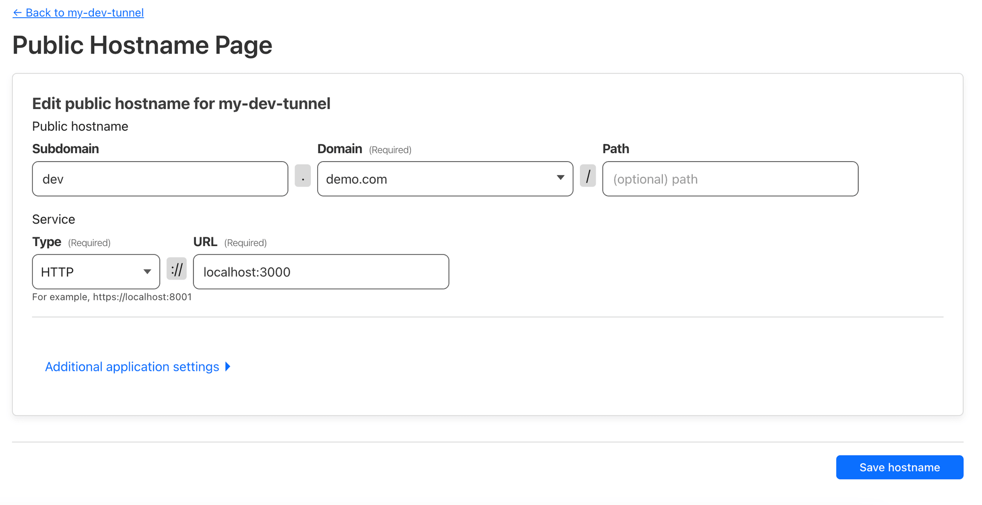 Add public hostname page