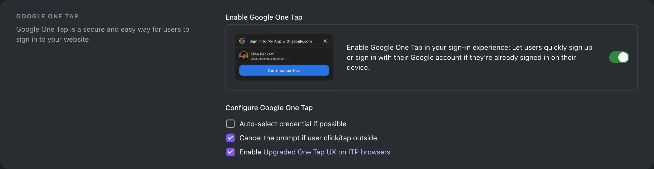 Google One Tap