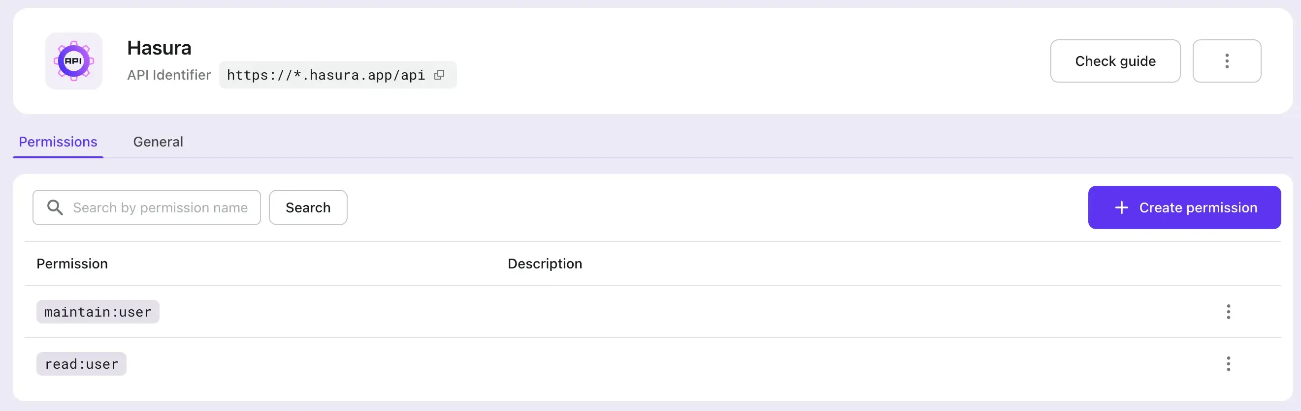 API Hasura avec scopes