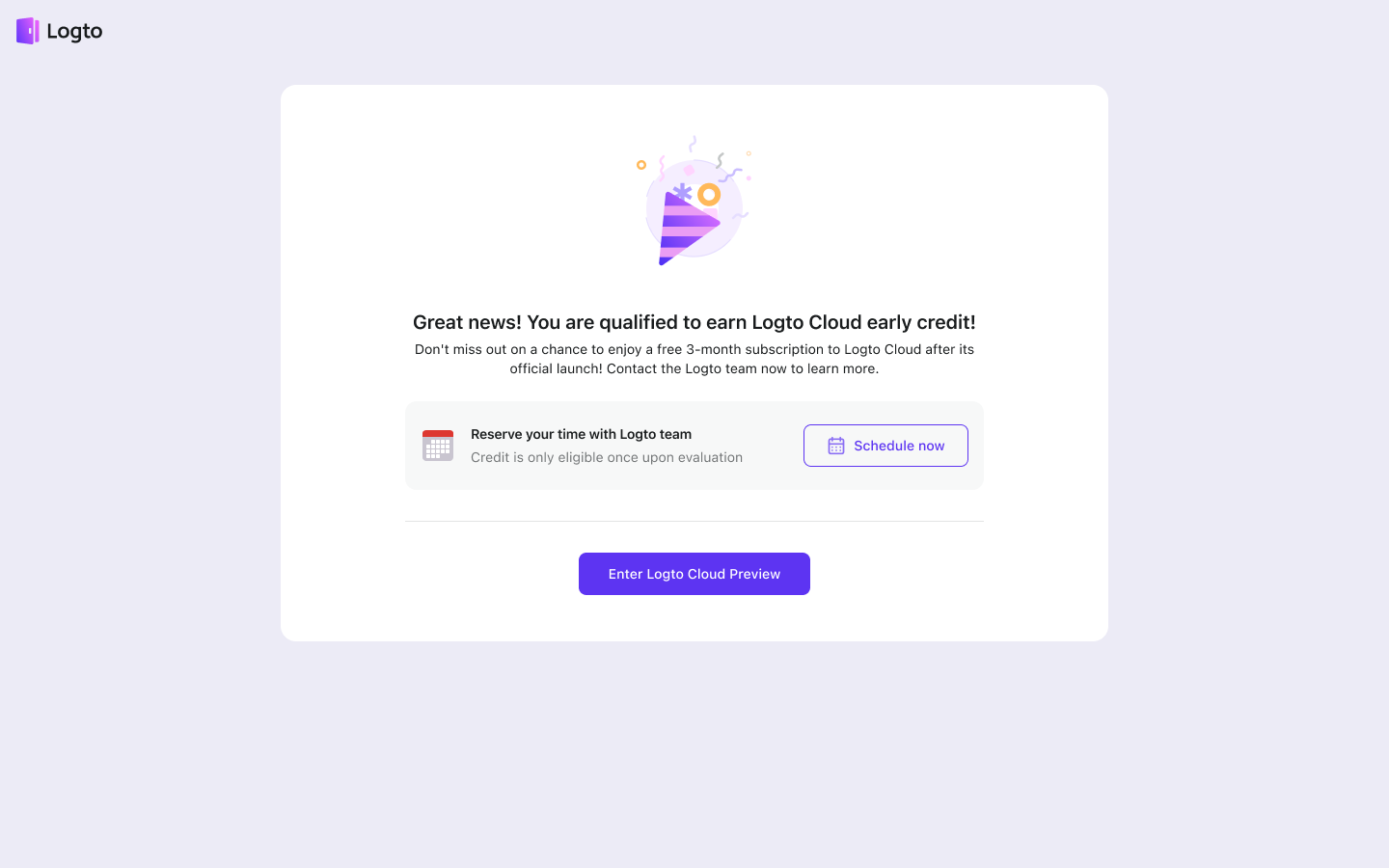 Earn early credit - Logto Cloud.png