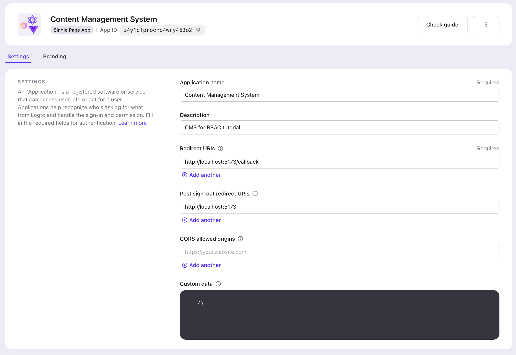 CMS React application